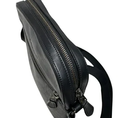 Pre-owned Coach Black Pvc Coated Canvas Leather Shoulder Bag ()