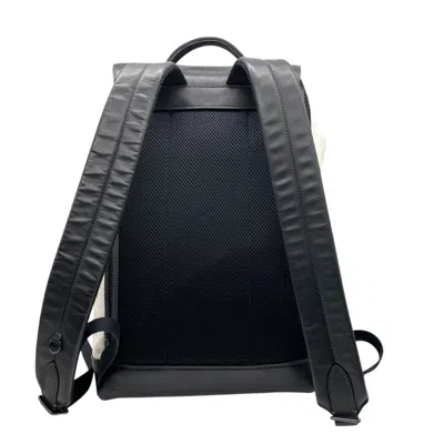 Pre-owned Coach Black White Pvc Leather Backpack () In Multi
