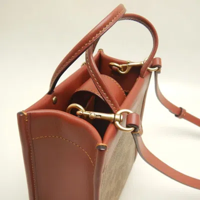 Pre-owned Coach Brown Coated Canvas Leather Shoulder Bag ()