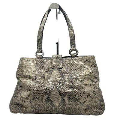 Pre-owned Coach Brown Gray Leather Handbag Tote Bag ()