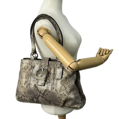 Pre-owned Coach Brown Gray Leather Handbag Tote Bag ()
