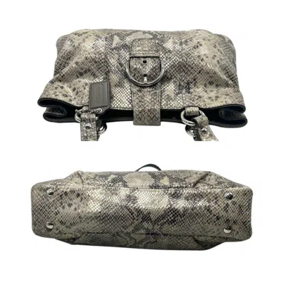 Pre-owned Coach Brown Gray Leather Handbag Tote Bag ()