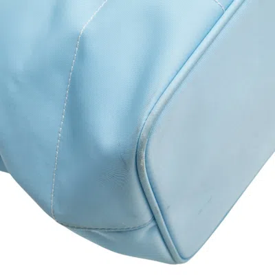 Pre-owned Coach Hamptons Brown Light Blue Nylon Shoulder Bag Tote Bag ()