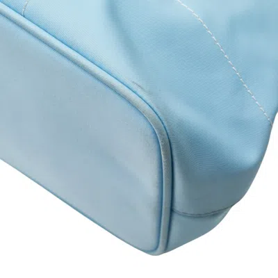 Pre-owned Coach Hamptons Brown Light Blue Nylon Shoulder Bag Tote Bag ()