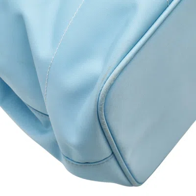 Pre-owned Coach Hamptons Brown Light Blue Nylon Shoulder Bag Tote Bag ()