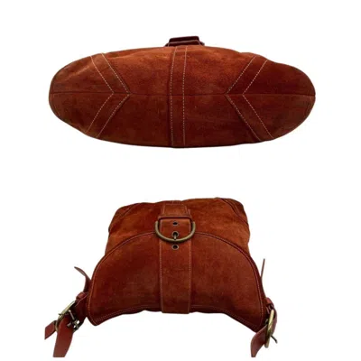Pre-owned Coach Orange Red Color Suede Shoulder Bag () In Multi