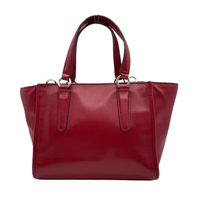 Pre-owned Coach Red Color Leather Handbag Shoulder Bag Tote Bag ()