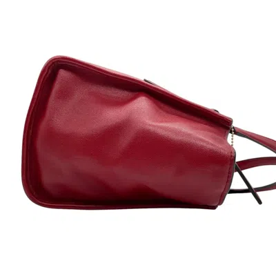 Pre-owned Coach Red Color Leather Handbag Shoulder Bag Tote Bag ()