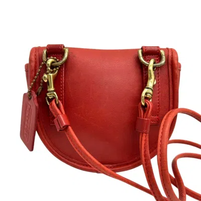Pre-owned Coach Red Color Leather Pochette Shoulder Bag ()