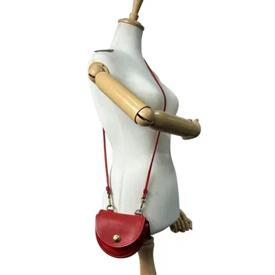 Pre-owned Coach Red Color Leather Pochette Shoulder Bag ()