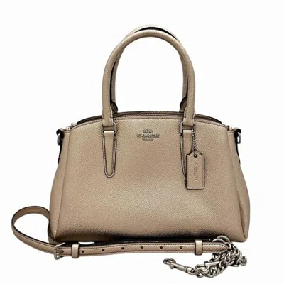 Pre-owned Coach Rose Gold Canvas Leather Handbag Shoulder Bag ()
