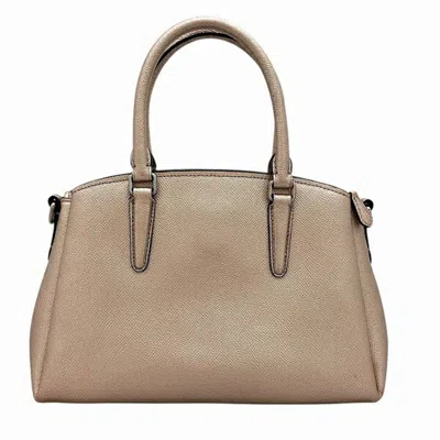 Pre-owned Coach Rose Gold Canvas Leather Handbag Shoulder Bag ()