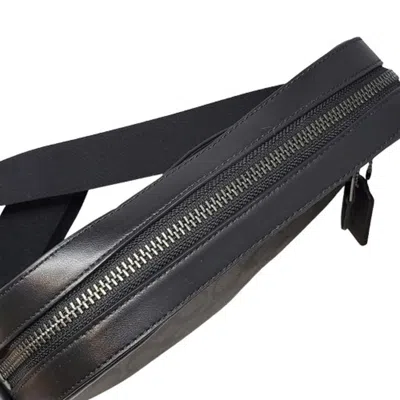 Pre-owned Coach Signature Black Gray Pvc Leather Shoulder Bag () In Multi