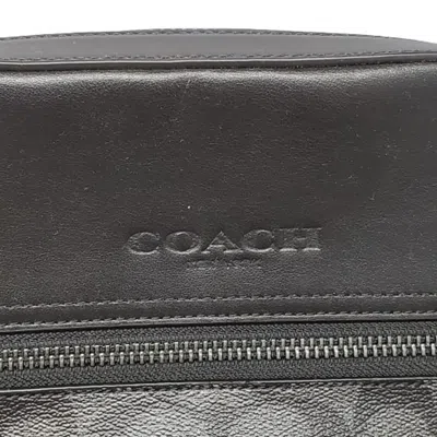 Pre-owned Coach Signature Black Gray Pvc Leather Shoulder Bag () In Multi