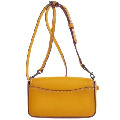 Pre-owned Coach Yellow Leather Pouch Shoulder Bag ()