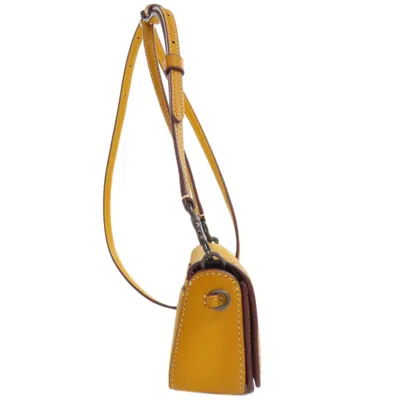 Pre-owned Coach Yellow Leather Pouch Shoulder Bag ()