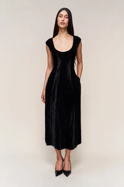 Danielle Guizio Ny Leila Velvet Dress In Black