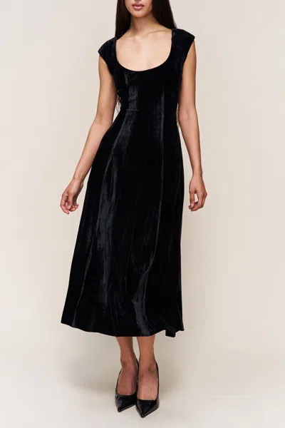 Danielle Guizio Ny Leila Velvet Dress In Black