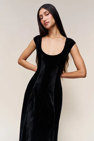 Danielle Guizio Ny Leila Velvet Dress In Black