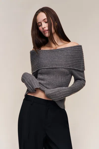 Danielle Guizio Ny Loretta Turtleneck Top In Gray