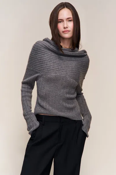 Danielle Guizio Ny Loretta Turtleneck Top In Gray