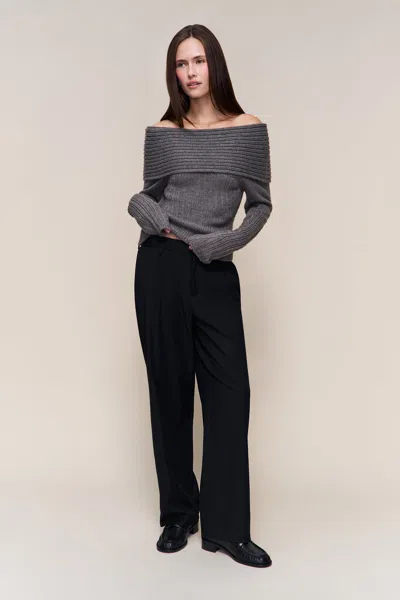 Danielle Guizio Ny Loretta Turtleneck Top In Gray