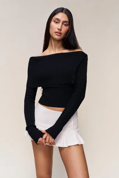 Danielle Guizio Ny Luretta Sweater In Black