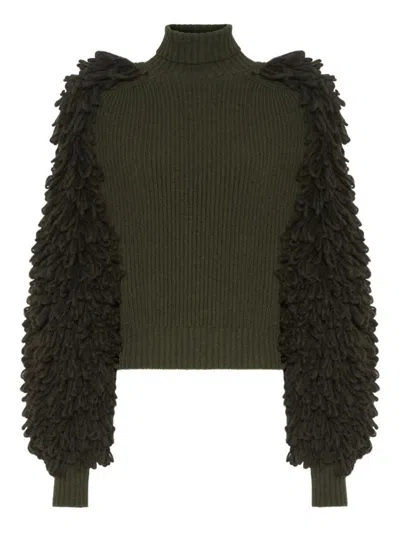 Jean Paul Gaultier The Bouclette High-neck Wool Sweater In Green