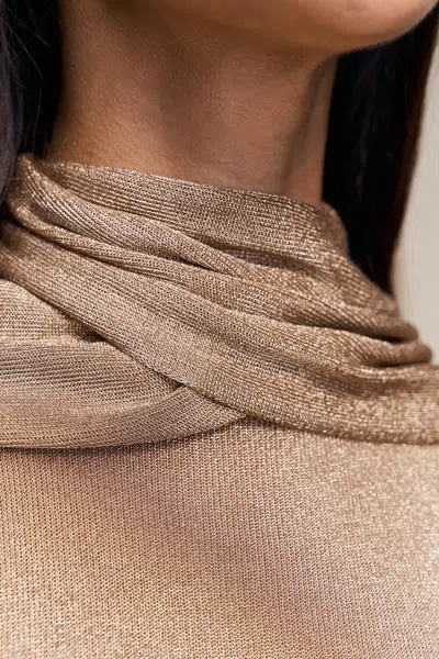 Danielle Guizio Ny Serelina Scarf Dress In Gold
