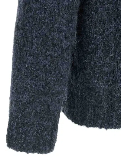 Brunello Cucinelli Buttoned Yarn Sweater Sweaters And Cardigans Blue In Blue