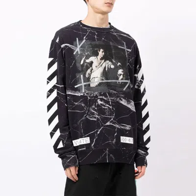 Off-white Marble Pattern Pullover Men Black In Multi