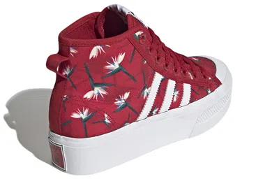 Adidas Originals (wmns) Adidas X Thebe Magugu Nizza Platform Mid 'birds Of Paradise' In Burgundy