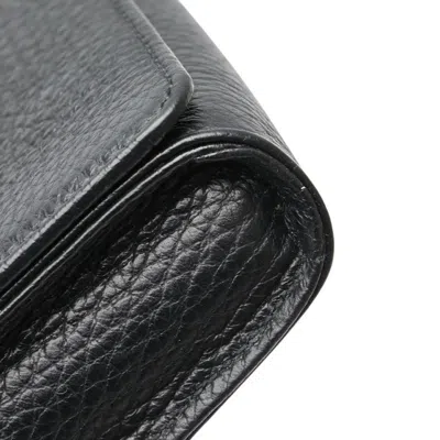 Pre-owned Dunhill Black Leather Long Wallet (tri-fold) ()