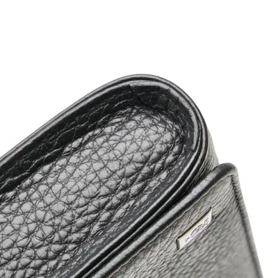 Pre-owned Dunhill Black Leather Long Wallet (tri-fold) ()