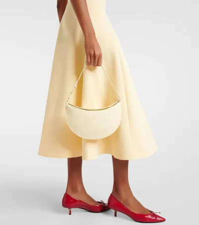 Jacquemus Small Ovalo Leather Bag In Dusty Yellow Women In Yellow