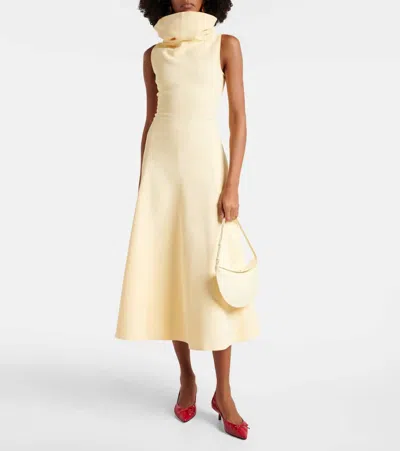 Jacquemus Small Ovalo Leather Bag In Dusty Yellow Women In Yellow