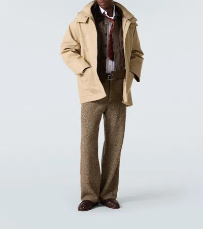 Auralee Leather Lace-up Boots In Brown