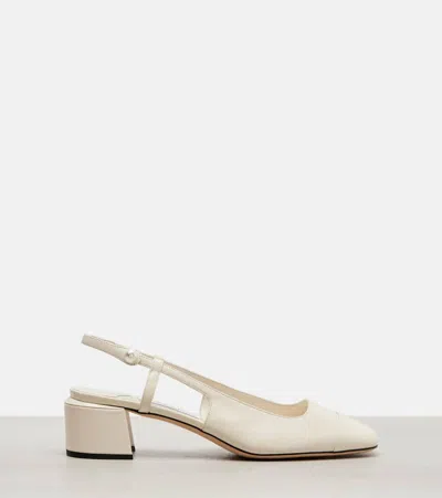 Jimmy Choo Elisa 45 Leather Slingback Sandals In White