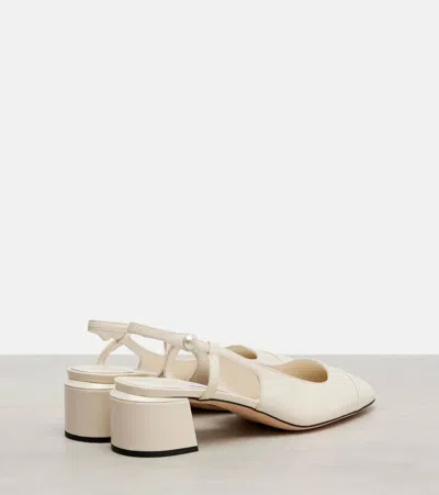 Jimmy Choo Elisa 45 Leather Slingback Sandals In White
