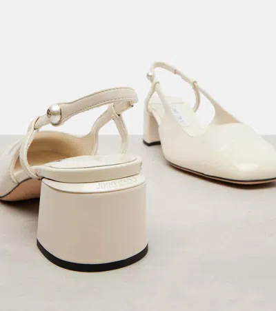 Jimmy Choo Elisa 45 Leather Slingback Sandals In White