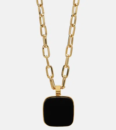 La Doublej Onyx Pendant Necklace In Gold