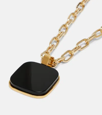 La Doublej Onyx Pendant Necklace In Gold