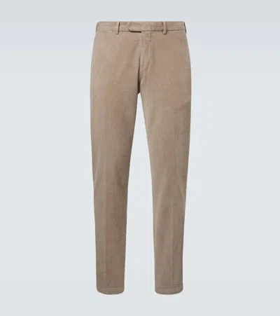 Thom Sweeney Cotton-blend Corduroy Slim Pants In Brown