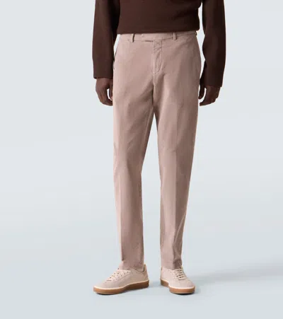 Thom Sweeney Cotton-blend Corduroy Slim Pants In Brown