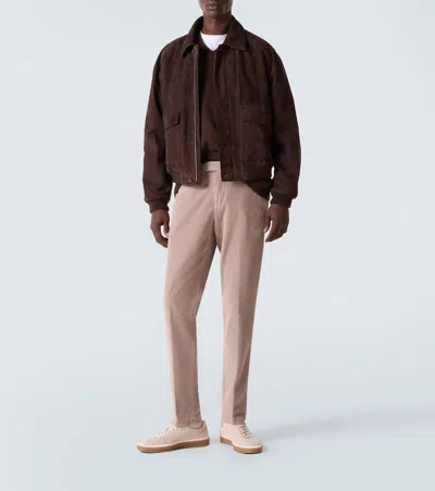 Thom Sweeney Cotton-blend Corduroy Slim Pants In Brown