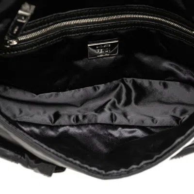Pre-owned Fendi Baguette Black Nylon Leather Handbag Shoulder Bag ()
