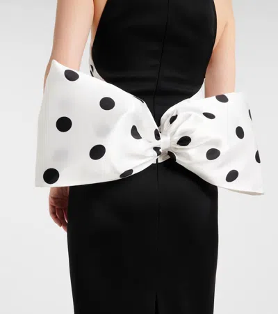 David Koma Polka-dot Halterneck Gown In Black