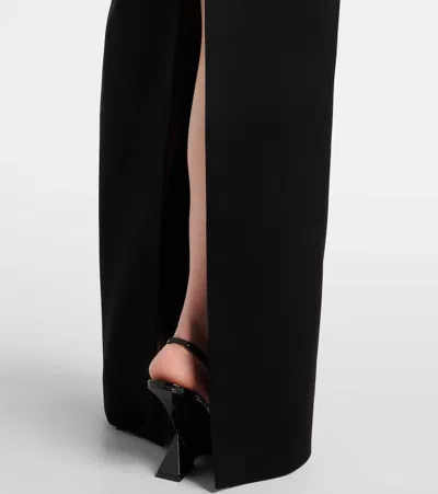 David Koma Polka-dot Halterneck Gown In Black