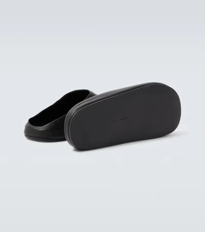 The Row Hudson Leather Mules In Black