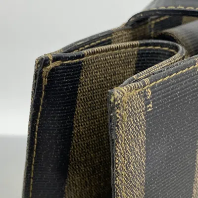 Pre-owned Fendi Black Brown Pvc Tote Bag () In Multi